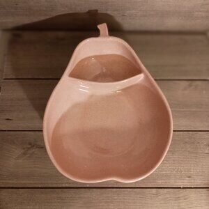 Vintage Pfaltzgraff Speckled Pink Pear Shaped Divided Serving Bowl